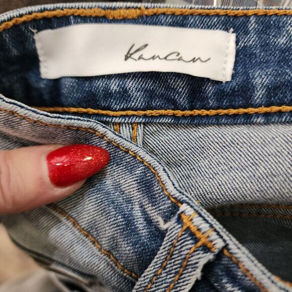 Kancan Mid Rise Tapered Leg Distressed Jeans 5/26 - Picture 6 of 6